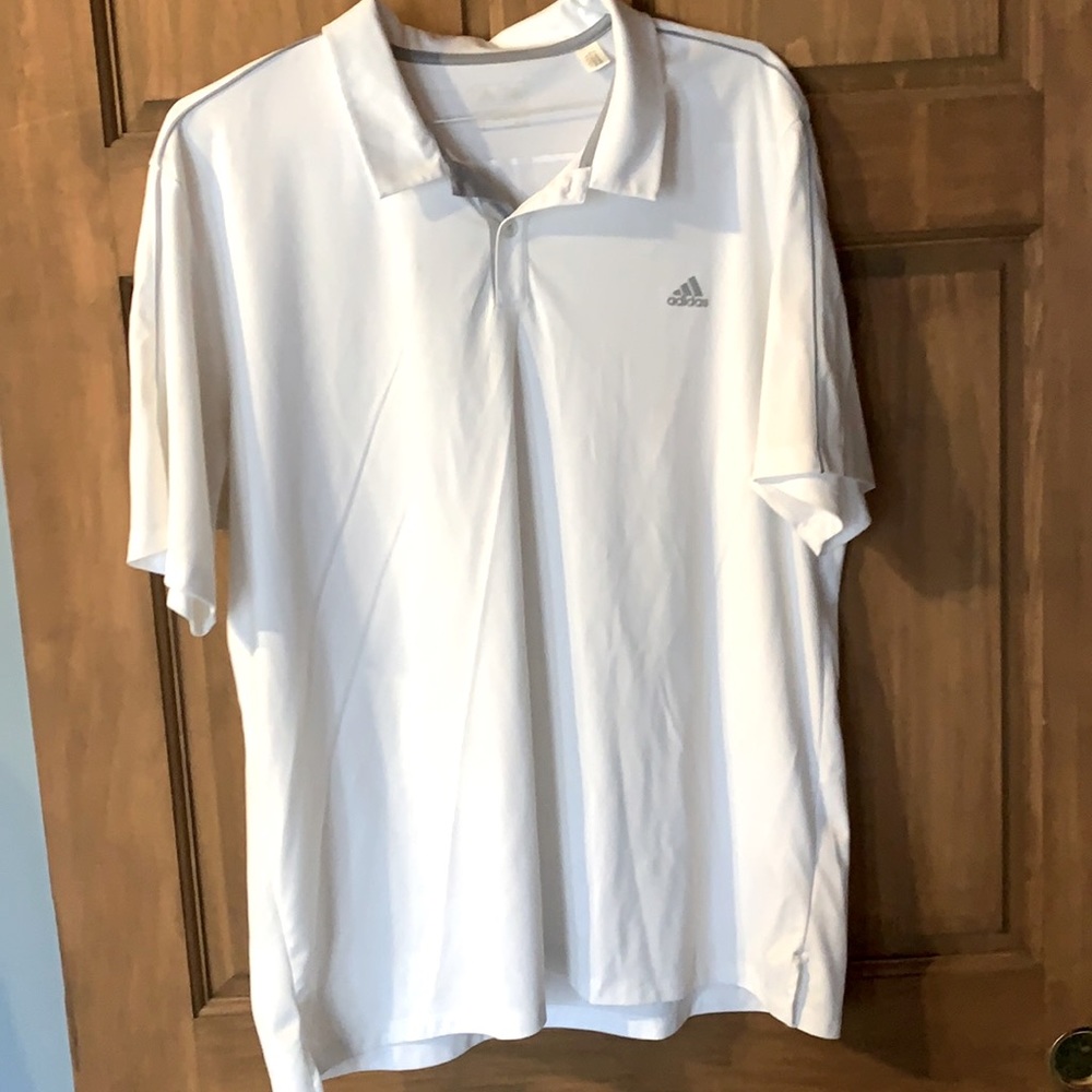 White lightweight Adidas polo